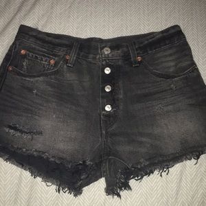 levi high wasted jean shorts